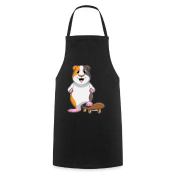 Meerschweinchen Skater Skateboard - Kochschürze - Schwarz - Vorne - AI Model Male 185 dark (185cm)