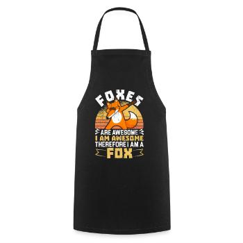 I am a fox wild animal fox foxes - Cooking Apron - black - Front - AI Model Male 185 dark (185cm)