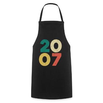 2007 - Millésime 2007 Rétro Vintage - Tablier de cuisine - noir - Devant - AI Model Male 185 dark (185cm)