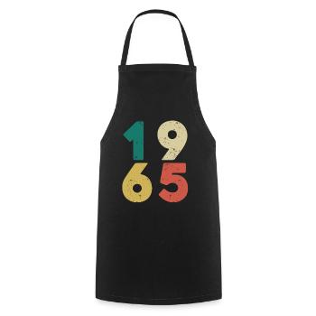 1965 - Millésime 1965 Rétro Vintage - Tablier de cuisine - noir - Devant - AI Model Male 185 dark (185cm)