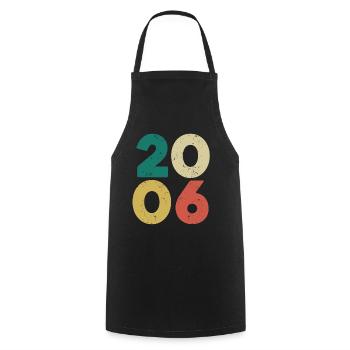 2006 - Millésime 2006 Rétro Vintage - Tablier de cuisine - noir - Devant - AI Model Male 185 dark (185cm)