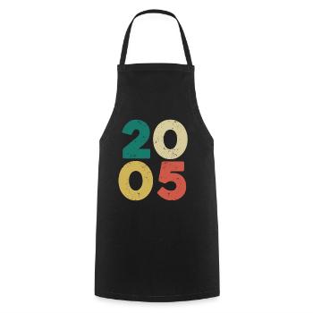 2005 - Millésime 2005 Rétro Vintage - Tablier de cuisine - noir - Devant - AI Model Male 185 dark (185cm)