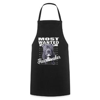 American Bully XL blue line artistic design - Cooking Apron - black - Front - AI Model Male 185 dark (185cm)