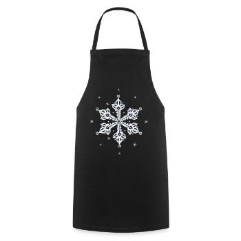 Schneeflocke Eiskristall - Kochschürze - Schwarz - Vorne - AI Model Male 185 dark (185cm)