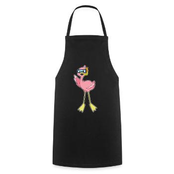 Flamingo Taucher Schnorchel Tauchen - Kochschürze - Schwarz - Vorne - AI Model Male 185 dark (185cm)