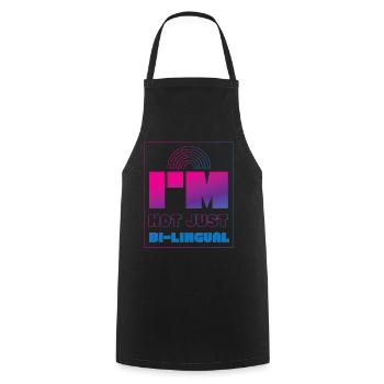 Bisexuel Bi Pride Flag Jeu de mots Je ne suis pas - Tablier de cuisine - noir - Devant - AI Model Male 185 dark (185cm)