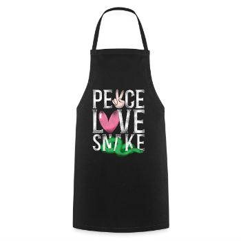 Serpent Serpent Fille Vintage Paix - Tablier de cuisine - noir - Devant - AI Model Male 185 dark (185cm)