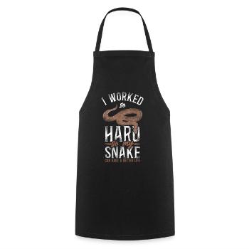 Snake Serpent Vintage I Worked - Kochschürze - Schwarz - Vorne - AI Model Male 185 dark (185cm)