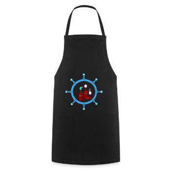 Maritim Seemann Chicken Beer Party Steering Wheel - Cooking Apron - black - Front - AI Model Male 185 dark (185cm)