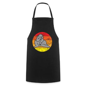 Katze Facepalm Lustiges Kätzchen Retro Geschenk - Kochschürze - Schwarz - Vorne - AI Model Male 185 dark (185cm)