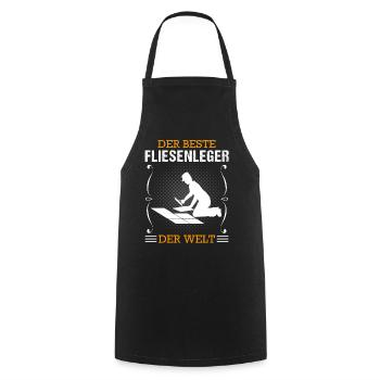 Fliesenleger Beruf Ausbildung Handwerker Geschenk - Kochschürze - Schwarz - Vorne - AI Model Male 185 dark (185cm)
