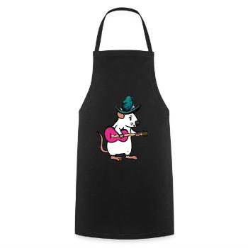 Rodent Rat Mouse Musician Guitar Music Kids Child - Cooking Apron - black - Front - AI Model Male 185 dark (185cm)