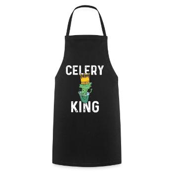 Roi du céleri - Tablier de cuisine - noir - Devant - AI Model Male 185 dark (185cm)