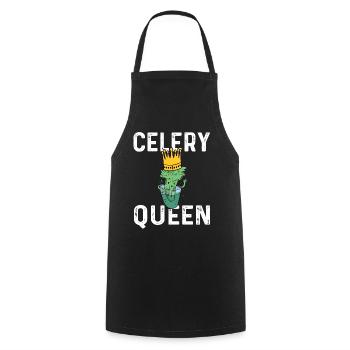 Celery Queen - Cooking Apron - black - Front - AI Model Male 185 dark (185cm)