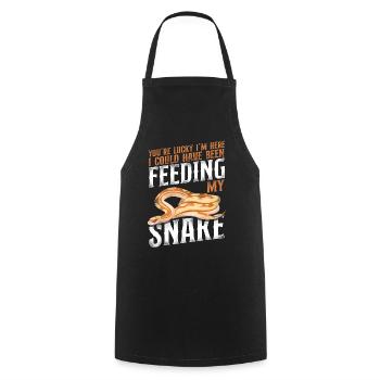 Snake Serpent Vintage YouRe Lucky - Kochschürze - Schwarz - Vorne - AI Model Male 185 dark (185cm)