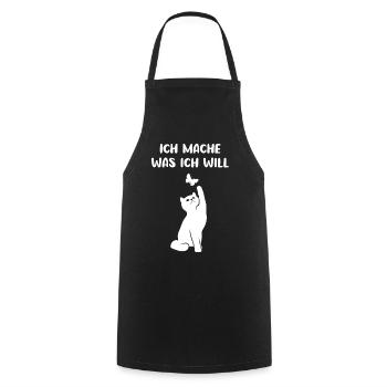 Katze Und Schmetterling Lustiger Spruch Geschenk - Kochschürze - Schwarz - Vorne - AI Model Male 185 dark (185cm)
