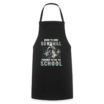 Vers la descente Né à l’école VTT forcé - Tablier de cuisine - noir - Devant - AI Model Male 185 dark (185cm)