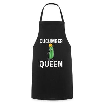 Reine du concombre - Tablier de cuisine - noir - Devant - AI Model Male 185 dark (185cm)