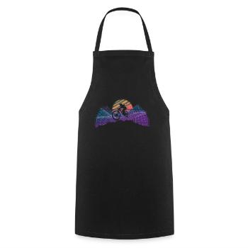 VTT VTT Nature Montagnes Rétro Vintage - Tablier de cuisine - noir - Devant - AI Model Male 185 dark (185cm)