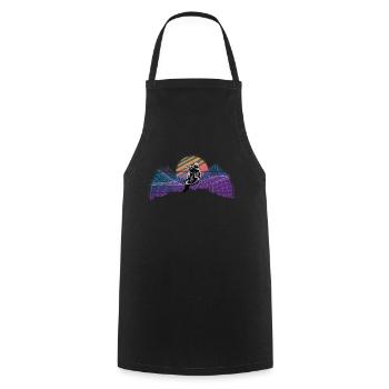 VTT VTT Nature Montagnes Rétro Vintage - Tablier de cuisine - noir - Devant - AI Model Male 185 dark (185cm)