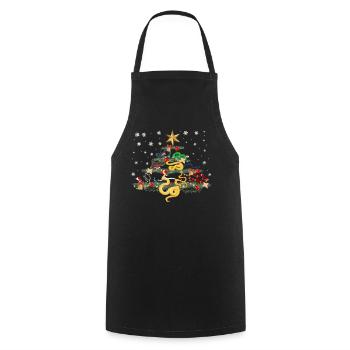 Snake Serpent Christmas Tree - Cooking Apron - black - Front - AI Model Male 185 dark (185cm)