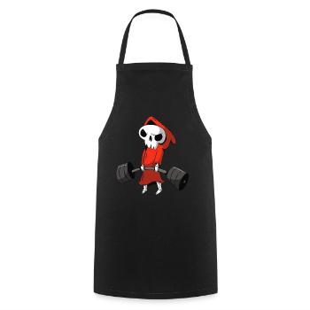 Weightlifting Weight Training Sports Fitness Cartoon - Cooking Apron - black - Front - AI Model Male 185 dark (185cm)