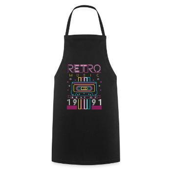 Best Of 1991 Retro Cassette Vintage Birthday - Cooking Apron - black - Front - AI Model Male 185 dark (185cm)