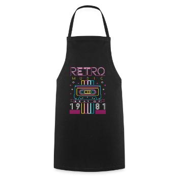 Best Of 1981 Retro Cassette Vintage Anniversaire - Tablier de cuisine - noir - Devant - AI Model Male 185 dark (185cm)