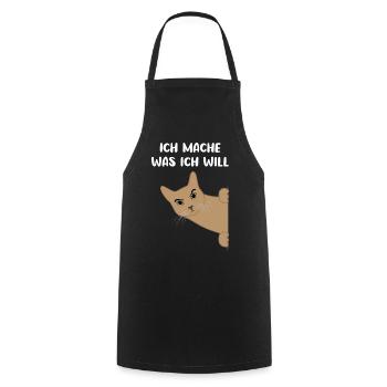 Katze Freches Kätzchen Lustiger Spruch Geschenk - Kochschürze - Schwarz - Vorne - AI Model Male 185 dark (185cm)