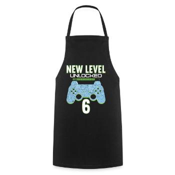 6 Years old 6 birthday outfit Gamer Gaming - Cooking Apron - black - Front - AI Model Male 185 dark (185cm)