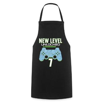 7 Years old 7 birthday outfit Gamer Gaming - Cooking Apron - black - Front - AI Model Male 185 dark (185cm)
