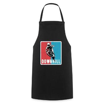 Downhill Mountain Bike MTB RetroVintage - Cooking Apron - black - Front - AI Model Male 185 dark (185cm)