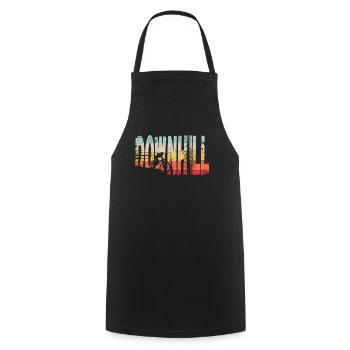 Descente VTT Nature Montagnes Retro Wave Vintage - Tablier de cuisine - noir - Devant - AI Model Male 185 dark (185cm)