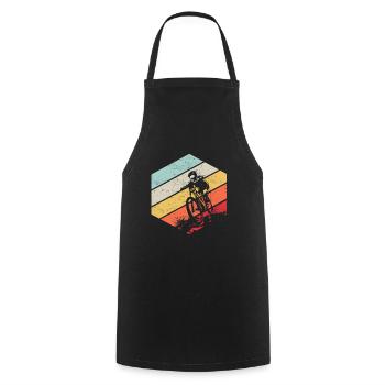 Descente VTT Nature Montagnes Retro Wave Vintage - Tablier de cuisine - noir - Devant - AI Model Male 185 dark (185cm)