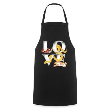 Snake Serpent Vintage Love - Cooking Apron - black - Front - AI Model Male 185 dark (185cm)