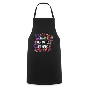 Snake Serpent Watercolor Easily - Cooking Apron - black - Front - AI Model Male 185 dark (185cm)