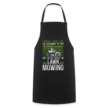 Lawn Mower Mowing Dad Father - Kochschürze - Schwarz - Vorne - AI Model Male 185 dark (185cm)