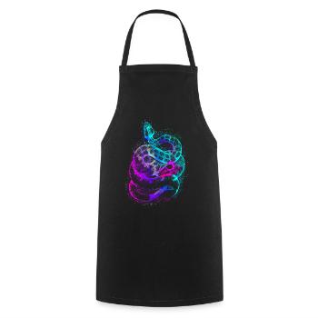 Snake Serpent Watercolor - Cooking Apron - black - Front - AI Model Male 185 dark (185cm)