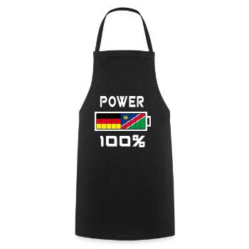 Deutschland und Namibia Power 100% - Kochschürze - Schwarz - Vorne - AI Model Male 185 dark (185cm)