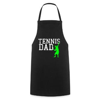papa tennis - Tablier de cuisine - noir - Devant - AI Model Male 185 dark (185cm)