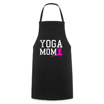 yoga mom - Kochschürze - Schwarz - Vorne - AI Model Male 185 dark (185cm)