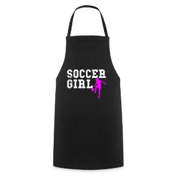 soccer girl - Cooking Apron - black - Front - AI Model Male 185 dark (185cm)