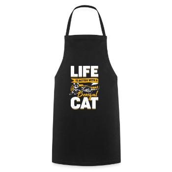 Bengal Cat Leopard Cat Gift - Cooking Apron - black - Front - AI Model Male 185 dark (185cm)