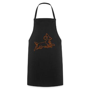 Springer Spaniel in orange - Cooking Apron - black - Front - AI Model Male 185 dark (185cm)