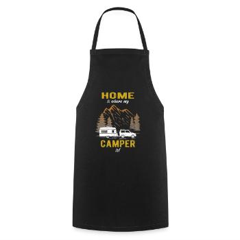 Caravane Camping Home Home - Tablier de cuisine - noir - Devant - AI Model Male 185 dark (185cm)