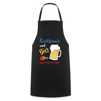 Tischtennis Bier Tischtennisspieler Geschenk Profi - Kochschürze - Schwarz - Vorne - AI Model Male 185 dark (185cm)