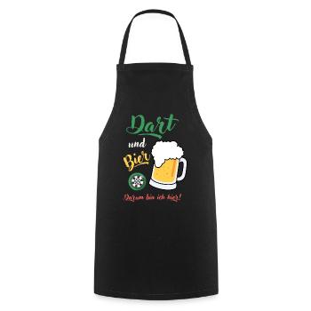 Dart und Bier Dartspieler Dartspruch Geschenk Spaß - Kochschürze - Schwarz - Vorne - AI Model Male 185 dark (185cm)