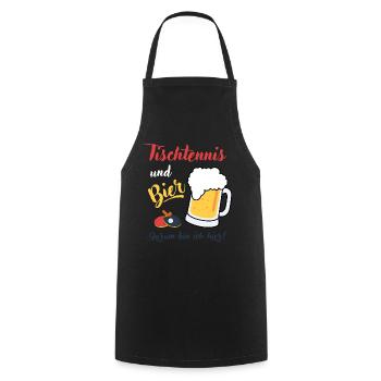 Tischtennis Bier Tischtennisspieler Geschenkidee - Kochschürze - Schwarz - Vorne - AI Model Male 185 dark (185cm)