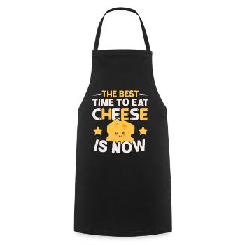The best time to eat cheese is now Cheesy - Cooking Apron - black - Front - AI Model Male 185 dark (185cm)