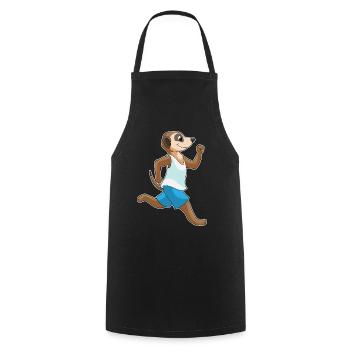 Jogging sportif de suricate - Tablier de cuisine - noir - Devant - AI Model Male 185 dark (185cm)